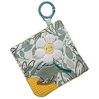 Sweet Soothie Crinkle Teether Toy with Baby Paper and Squeaker, 6 x 6-Inches, Daisy