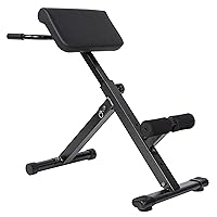 Signature Fitness Adjustable Roman Chair AB Back Hyperextension Bench with Handle, 300-Pound Capacity Black