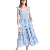 o.p.t Women's Calypso Dress, Blue Floral, XL