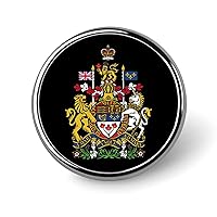 Canada National Emblem Round Lapel Pin Tie Tack Cute Brooch Pin Badge for Men Women Hat Clothing Accessories