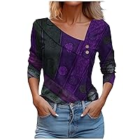 Oversize Cute Fall Outfits for Women Compression Shirt Shirts for Women Button Down Shirt Women Shirt Basic Long Sleeve Shirt Women Basic Long Sleeve Shirt Women Purple XXL