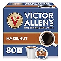 Victor Allen's Coffee Hazelnut Flavored, Medium Roast, 80 Count, Single Serve Coffee Pods for Keurig K-Cup Brewers