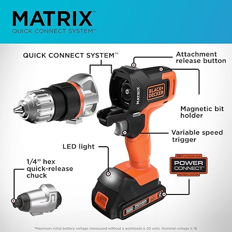 20V MAX* Matrix Cordless Drill Combo Kit, 2-Tool (BDCDMT120IA)