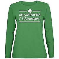St Patricks Day Shamrock and Shenanigans Womens Long Sleeve T Shirt