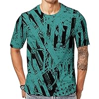 Bow Hunting American Flag Men's Short Sleeve T-Shirts Casual Crew Neck Tee Summer Regular Fit Tops