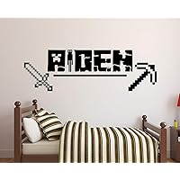 Personalized Video Gamer Name Wall Decal - Gaming Wall Decal - Bedroom Kids Wall Decor Custom Boy Art Mural Vinyl Sticker (30