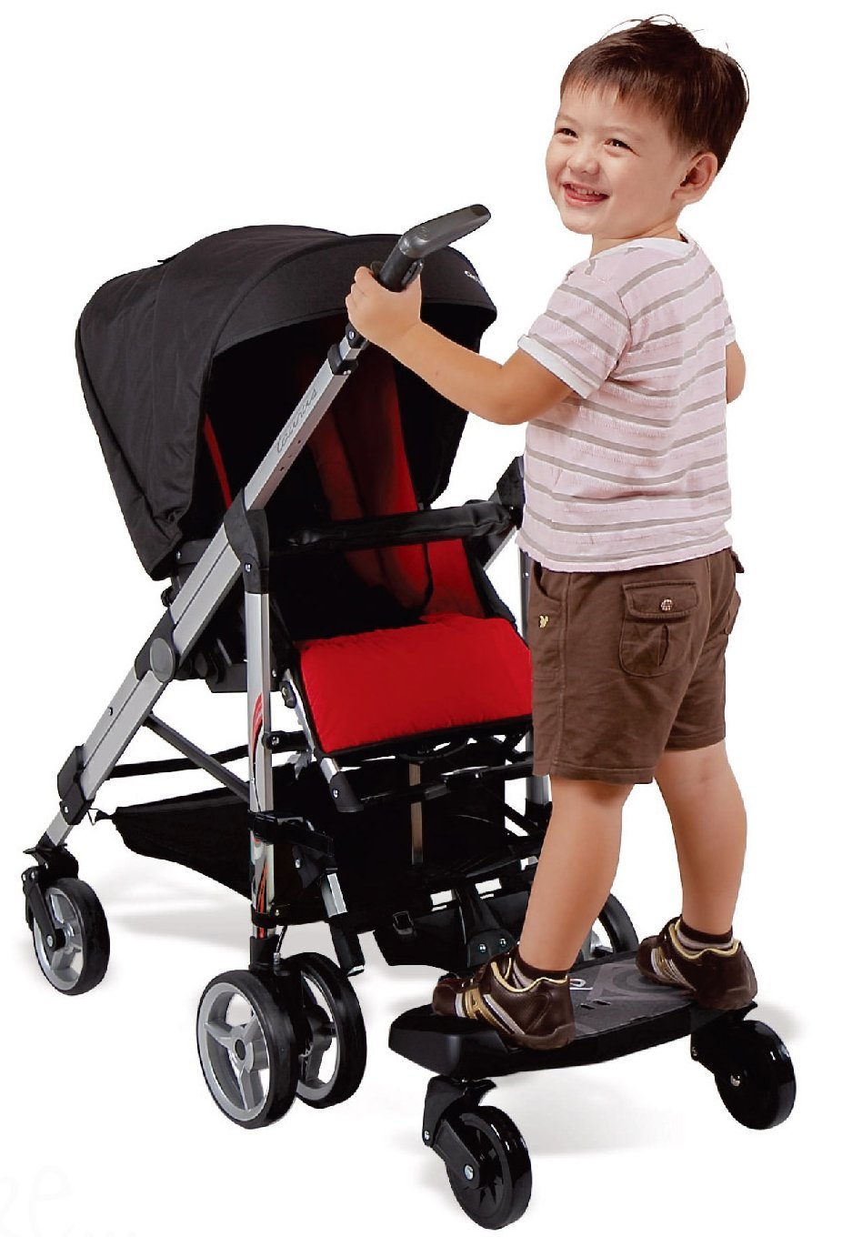 guzzie+Guss Hitch Full Suspension Ride-On Stroller Board, Compatible with All Styles of Strollers; Joggers, Prams, Full-Sized, and Umbrella Strollers, for Ages Two to Five Years, Max Weight 62 pounds