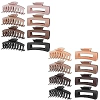 TOCESS 16 Pack Big Hair Claw Clips for Women-Neutral Large Claw Clip for Thin Thick Curly Hair 90's Strong Hold 4.33 Inch Nonslip Matte Jumbo Hair Clips (16 Pcs)