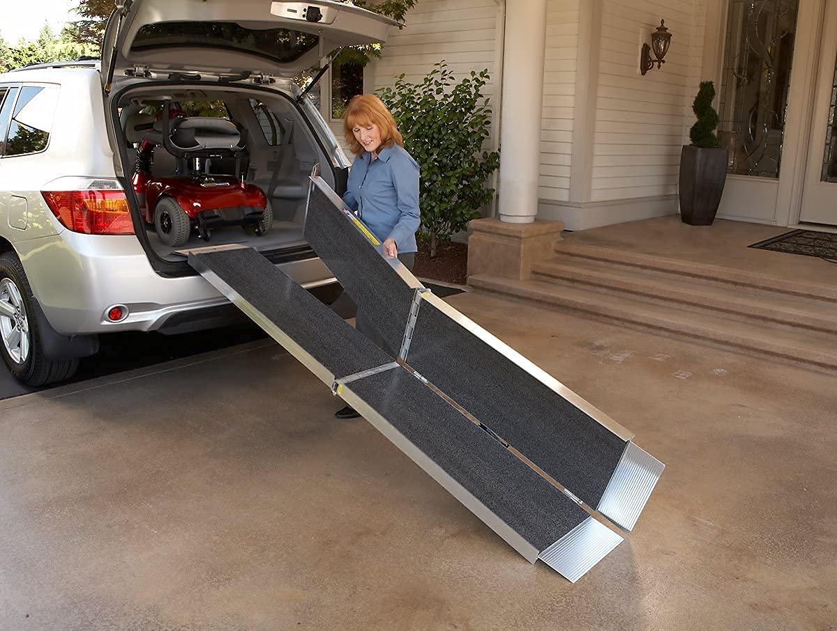 EZ-Access Suitcase Trifold Portable Ramp with an Applied Slip-Resistant Surface, 5 Foot