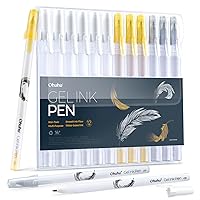 Ohuhu Gold Silver White Gel Pens: 12 Pack Extra Fine Point Pens Opaque Gel Ink Pens Smooth White Ink Pens for Highlight Black Paper Art Drawing Sketching Scrapbook Illustration Bullet Journal - Leahi
