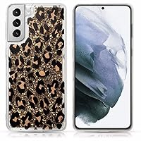Cute Liquid Glitter Leopard Print Case for Samsung Galaxy S21 FE