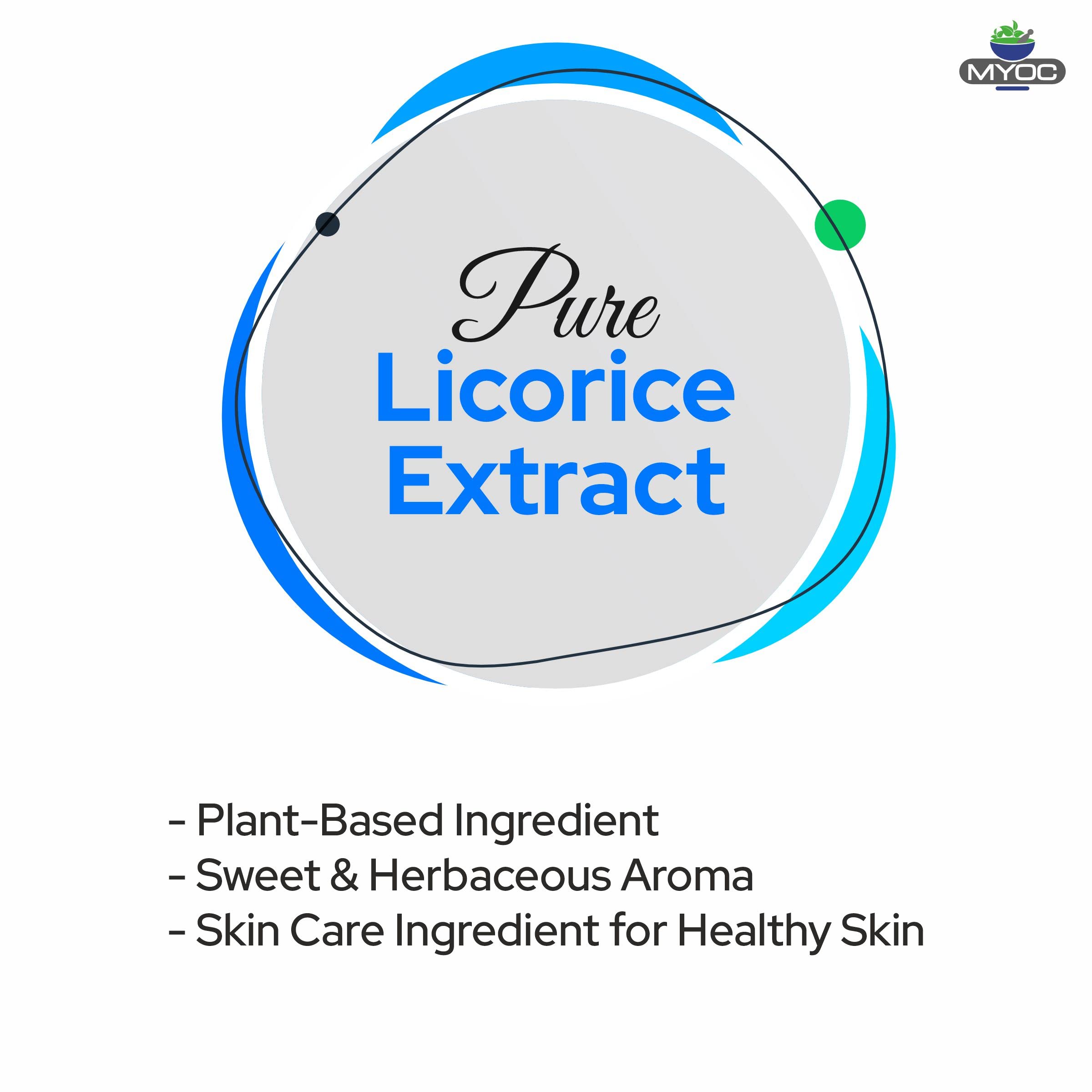 MYOC Licorice Extract: 120 ml (4.05 fl. oz), Pure liquid for skin and face. Bulk Licorice Extract.
