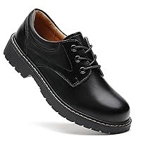 IUY Black Oxford Shoes for Women Leather Work Office Non Slip Dress Shoes Comfortable Shoes
