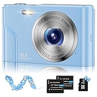 Digital Baby Camera for Kids Teens Boys Girls Adults,1080P 48MP Kids Camera with 32GB SD Card,2.4 Inch Kids Digital Camera with 16X Digital Zoom, Compact Mini Camera (Light Blue)