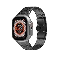 EKINS Rugged Stainless Steel Integrated Band Bracelet，For Apple Watch Ultra 8 7 6 5 4 SE 49/44/45/42mm Series，Men Women Metal Sport Band Wrist Replacement Accessories