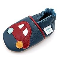 Dotty Fish Baby Shoes, Boys Soft Sole Leather Crib Shoes, Toddler Shoes, Non Slip Suede Soles. 0-6 Months - 4-5 Years