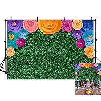 MEHOFOND 8x6ft Fiesta Theme Party Summer Green Leaves Greenery Photo Backdrop Cinco De Mayo Mexican Colorful Floral Festival Photography Background Party Decoration Event Table Banner