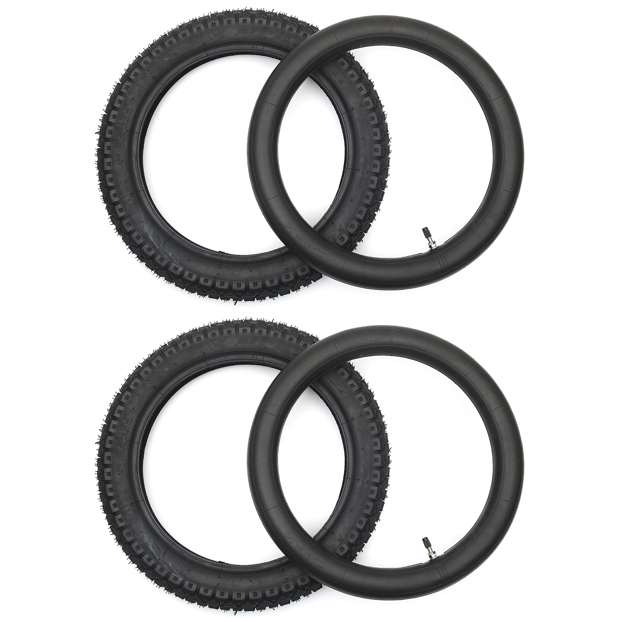 (2-Pack) 2.5/2.75-14” Replacement Dirt Bike Inner Tubes - 60/100-14” Tire Tubes for 50cc to 160cc Dirt and Pit Bikes - Compatible with Apollo RFZ, ...