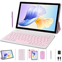 2 in 1 Tablet with Keyboard Case Mouse Stylus Pen Film, 10 inch Tablet Android 11.0 Tablets PC Set, 4GB RAM+64GB ROM Tableta Computer 10.1