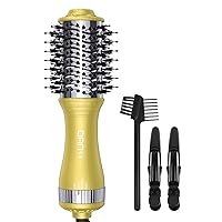 Small Hair Dryer Brush UNIVOLTAGE Blow Dryer Brush, 125V Travel Size Hair Styling Tools Hot Air Brush with 3 Temperature Settings & Titanium Barrel, Frizz-Free Results