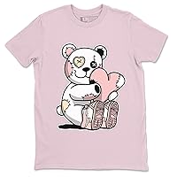 1 Washed Pink Design Printed Hugging Bear Sneaker Matching T-Shirt