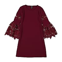 Alfani Womens Lace-Sleeve A-Line Dress