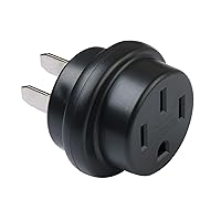 50 Amp Extension Plug, Black,Silver