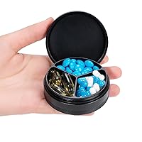 Metal Pill Case 3 Compartment - Waterproof Pocket Purse Pill Box Aluminium Travel Pill Container Medicine Organizer Portable Daily Pill Holder for Vitamins Medication Fish Oils