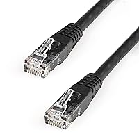 StarTech.com 6ft CAT6 Ethernet Cable - Black CAT 6 Gigabit Ethernet Wire -650MHz 100W PoE++ RJ45 UTP Molded Category 6 Network/Patch Cord w/Strain Relief/Fluke Tested UL/TIA Certified (C6PATCH6BK)