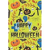 Happy Halloween Notebook Journal | A Wonderful Gift 2021 Composition Notebook | Black Bat Pumpkin Pattern
