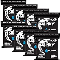 Skunky Disposable Rinse-Free Bathing Sponges, AS-SEEN-ON-TV, Cleans Without a Shower, Just Add Water, Lather, Scrub & Dry With No Sticky Residue, Gym, Elder Care, Kids & More, 8 Pack, 7 In, White