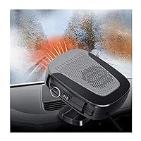 Car Heater, 12 V 150W 2 in 1 Portable Window Defrost Defogger Demister, Fast Heating Auto Heater Plug in Cigarette Lighter, Car Heating Cooling Fan for Cars, SUVs, Trucks (Gray)