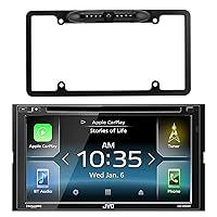 KWV830BT-EABC256B JVC Double DIN CD Bluetooth Receiver, Car License Plate Frame Rear View Backup Waterproof Camera