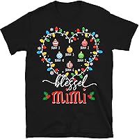 Personalized Christmas Grandma T Shirt, Blessed Mimi Shirt, Custom Christmas Nana Shirt with Grandkids Names