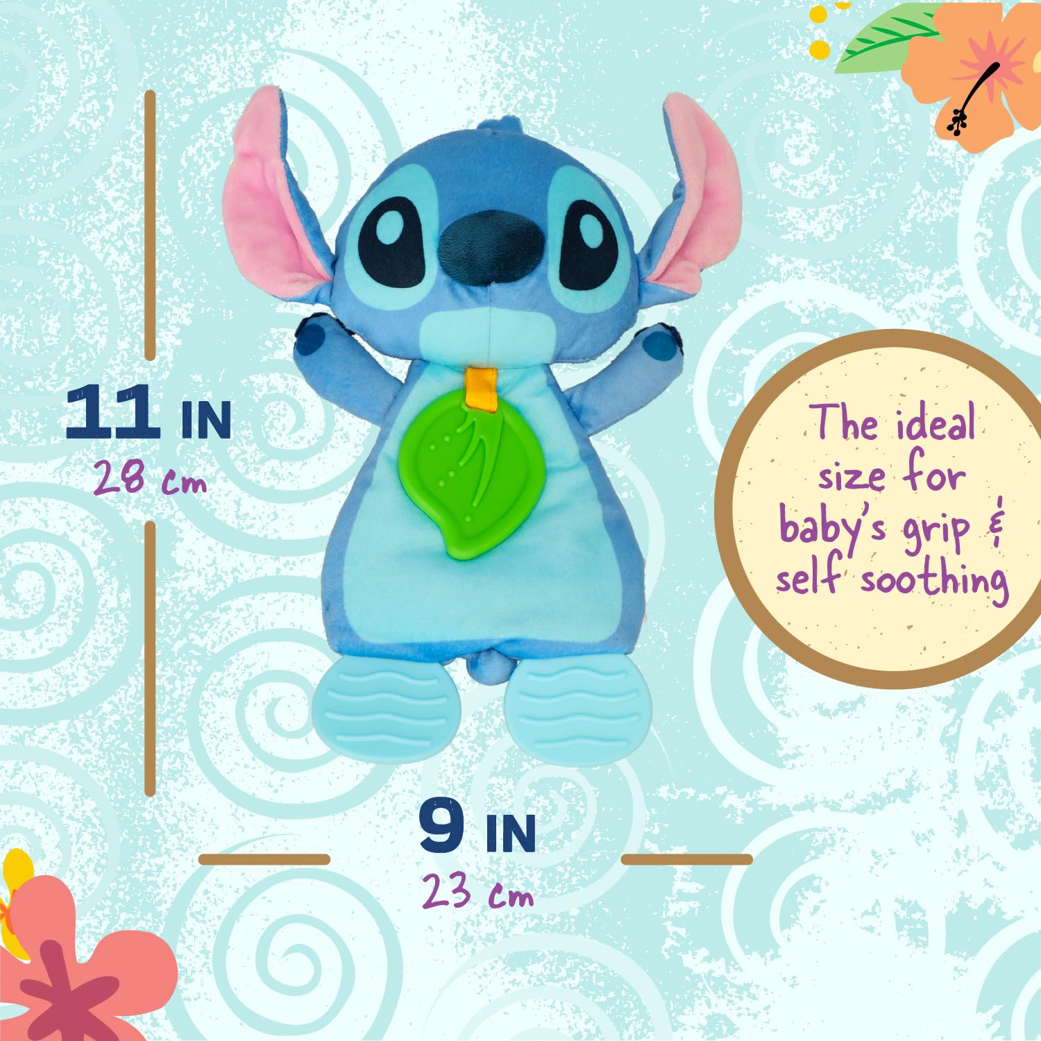 Kids Preferred Disney Baby's Lilo and Stitch - Stitch Plush and Sensory Crinkle Teether Toys for Newborn Baby Boys and Girls 10 inches
