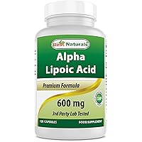 Best Naturals Alpha Liopic Acid 600 mg 120 Count - ALA Alpha Lipoic Acid Powerful Antioxidant