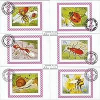 Sharjah Block1204B-Block1209B (Complete.Issue.) fine Used/Cancelled 1972 Insects (Stamps for Collectors) Invertebrates Other (Insects, Snails, Bees…)