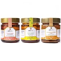 APILIFE - Flavorful & Nutritious! Black Seed Honey Bundle (3-Pack/250g ea): Cinnamon Turmeric Honey, Ginger Honey, Lemon Honey | Mornings, Tea, Sweetener, Baking | Upgrade your Day!
