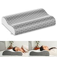 Memory Foam Pillow for Sleeping, Adjustable Cervical Neck Support Bed Pillows for Shoulder Pain, Ergonomic Orthopedic Contour Pillow for Sleeping Side Back Stomach Sleeper, Queen Size