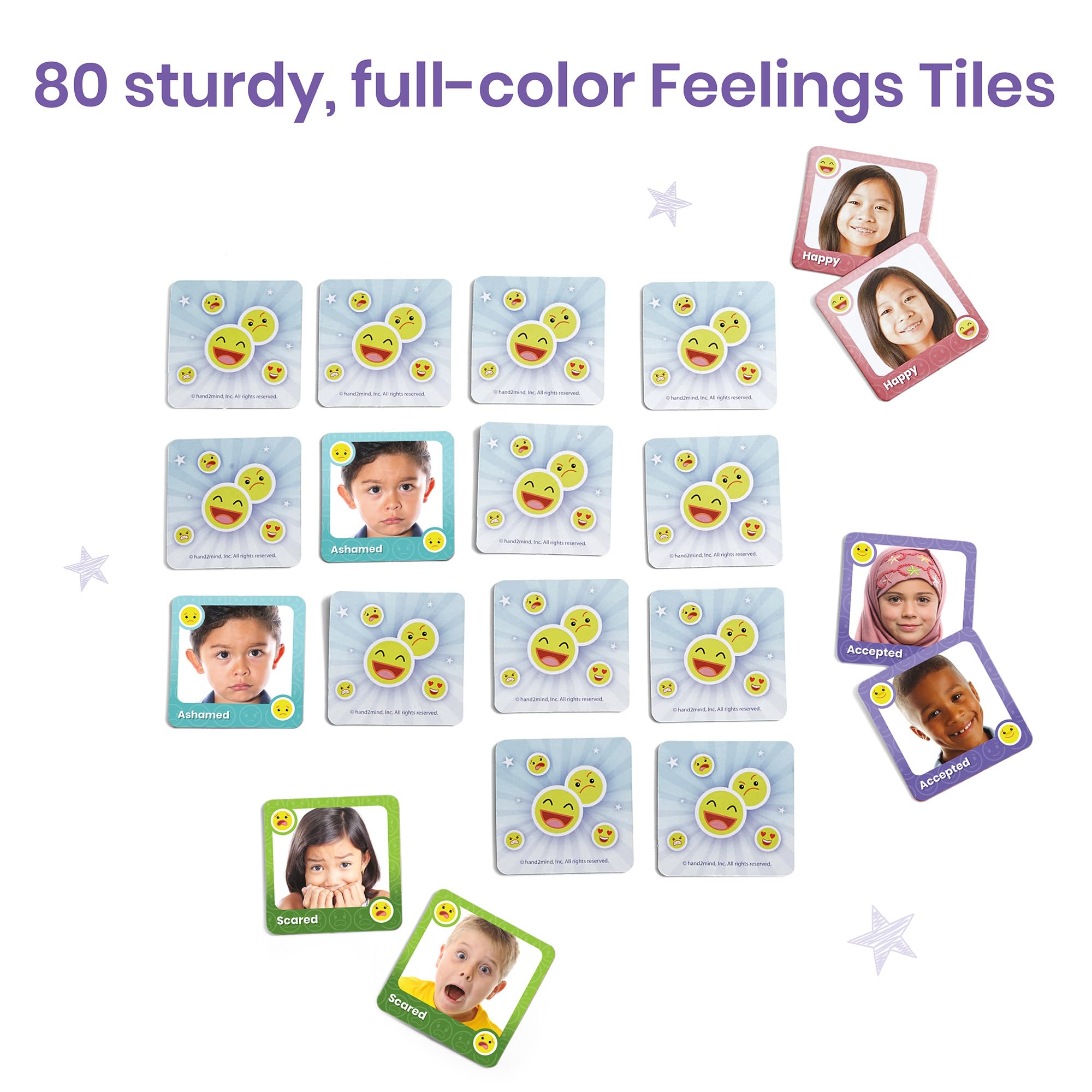 hand2mind Express Your Feelings Memory Match Game, Emotion Cards for Kids, Matching Card Game, Social Emotional Learning Activities, Play Therapy Games for Kids, Mindfulness for Kids, Calm Down Corner