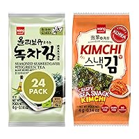 Wang Korean Seaweed Snack, Olive Oil with Green Tea and Kimchi