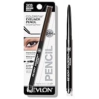 Revlon Pencil Eyeliner, ColorStay Eye Makeup with Built-in Sharpener, Waterproof, Smudge-proof, Longwearing with Ultra-Fine Tip, 203 Brown, 0.01 oz