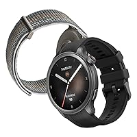Bundle of Amazfit Balance Smart Watch, AI Fitness Coach, Sleep & Health Tracker with Body Composition Black + 22mm Nylon Wristband Strap, Amazfit Official Smartwatch Replacement Band Grey