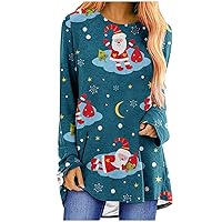 Christmas Long Sleeve Shirts for Women Trendy Going Out Tops Casual Sweatshirts Tunics or Tops To Wear with Leggings