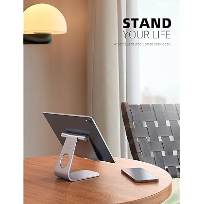 Lamicall Tablet Stand, Adjustable Tablet Holder - Desktop Stand Dock Holder Compatible with 4-13