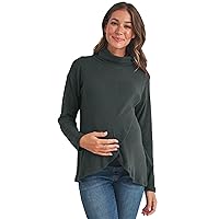Womens Nursing Sweater Front Wrap Turtleneck Maternity Top