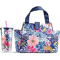Lunch Bag For Women, Insulated Womens Lunch Bag For Work, Leakproof & Stain-Resistant Large Lunch Box For Women With Matching Tumbler, Snap Closure Westport Bag Floral