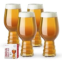Spiegelau Craft IPA, Set of 4 European-Made Lead-Free Crystal, Modern, Dishwasher Safe, Professional Quality Beer Pint Glass Gift Set, 4 Count (Pack of 1)