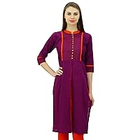 Women Mandarin Collar Straight Kurti Indian Designer Ethnic Dress