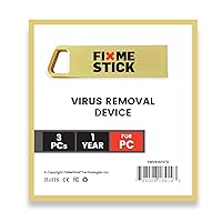FixMeStick Gold Computer Virus Removal Stick for Windows PCs - Unlimited Use on Up to 3 Laptops or Desktops for 1 Year